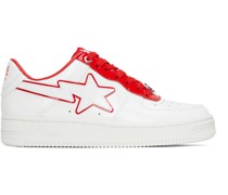 White & Red Patent Leather Sneakers