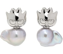 Silver Hello Kitty & Friends Bad Badtzu-Maru Earrings