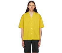 Yellow Open Spread Collar Shirt