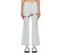 Blue Cutout Trousers