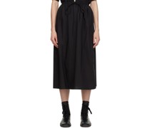 Black 'The Mid Cotton' Midi Skirt