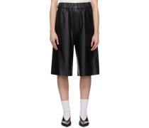 Black Bermuda Leather Shorts