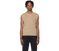 Tan Linen Vest