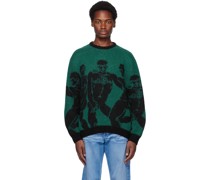 Green & Black B.F.F. Sweater