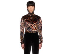 Black Snake Print Turtleneck