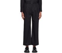 Black Inverted Pleats Trousers