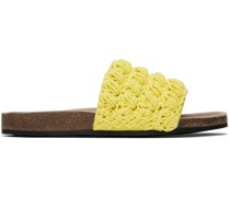 Yellow Crochet Slides