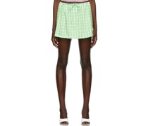 SSENSE Exclusive Green Mixed Check Tweed Print Swim Skirt