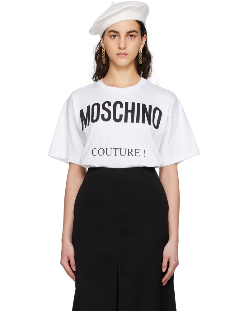 Moschino Damen White Crewneck T-Shirt