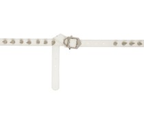 White Leather Rivet Belt