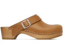 SSENSE Exclusive Tan Swedish Hasbeens Edition Clogs