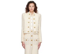 Beige Fringed Blazer