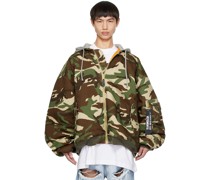 Khaki Camouflage Reversible Bomber Jacket