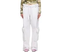White Rolled Waist Trousers