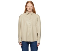 Beige Chrissie Faux-Leather Shirt