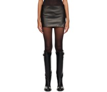 Black Gemma Leather Miniskirt