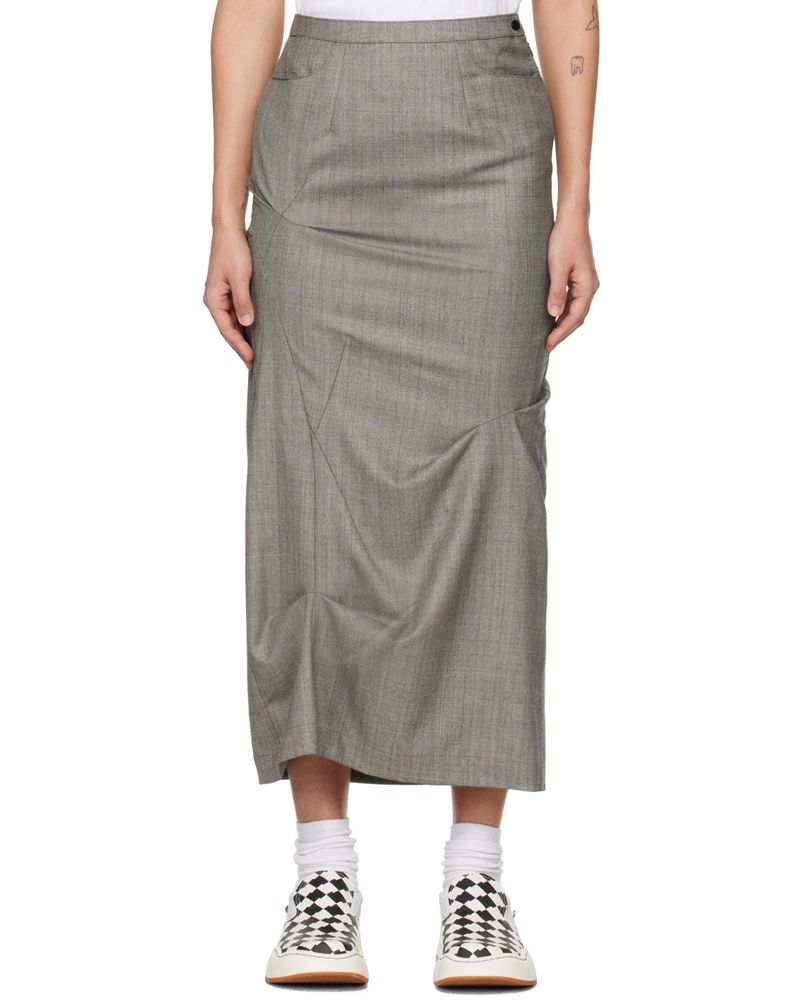 Adererror Damen Gray Vesinet Midi Skirt