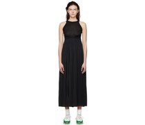 Black Polyester Midi Dress