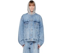 Blue Hooded Denim Jacket