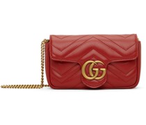 Red Super Mini GG Marmont Matelassé Bag