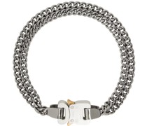 Silver 2x Chain Buckle Necklace