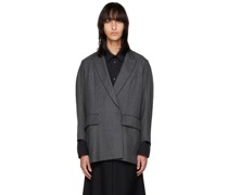 Gray Curve Sleeve Blazer