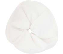 White Embroidered Scrunchie