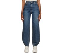 Blue Barrel-Leg Jeans