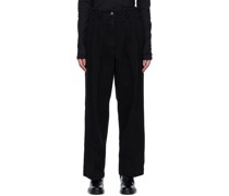 Black Tuck Wide Jeans