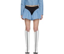 Blue Cotton Denim Shorts