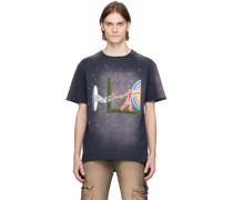 Navy Printed T-Shirt