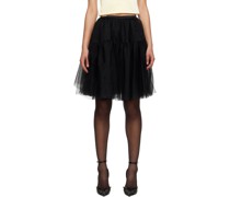 Black Semi-Sheer Midi Skirt