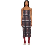Gray 'The Lady in Red' Maxi Dress