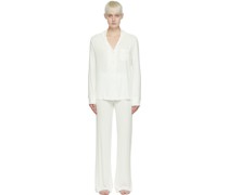 White Soft Lounge Rib Sleep Set