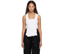 White Draped Tank Top