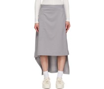 Gray Refined Woven Maxi Skirt