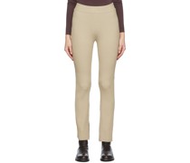 Beige Shiloh Split Hem Leggings