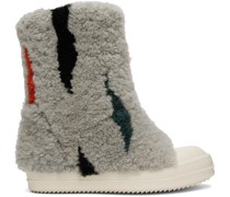 Gray Jumbo Puffer Shearling Sneakers