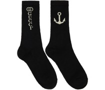 Black Anchor Interlocking G Socks