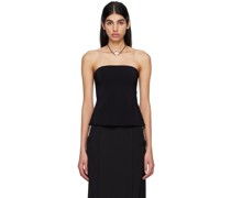 Black Straight Neck Bustier