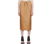 Tan Utility Midi Skirt