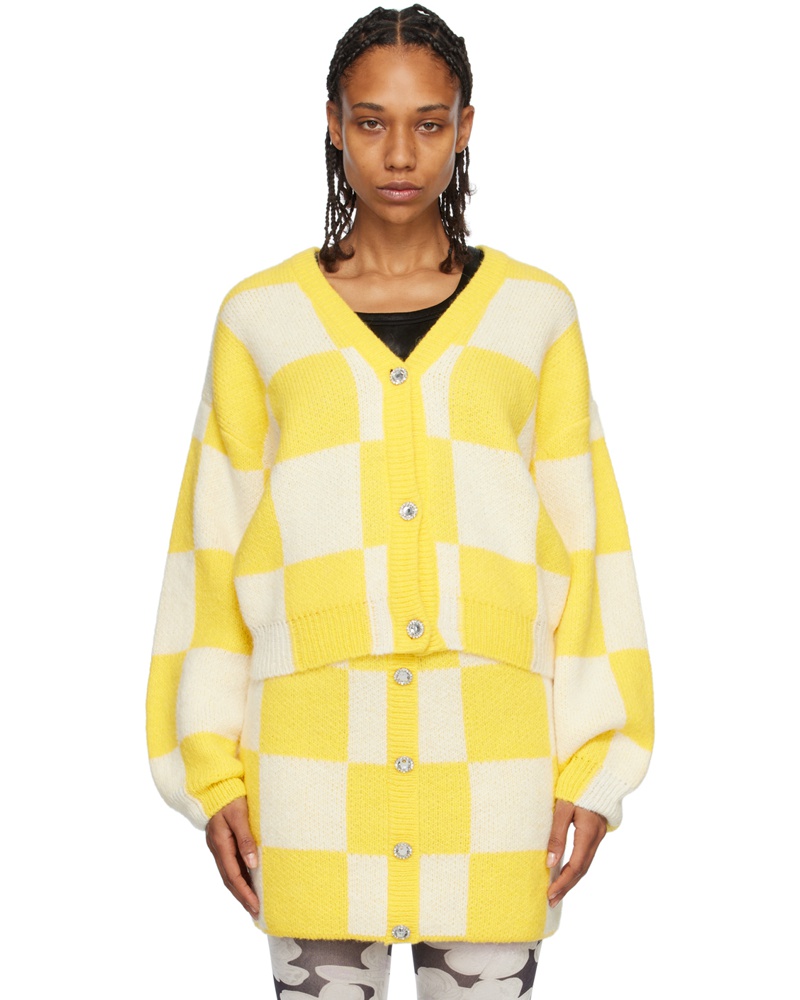 Stine Goya Damen Yellow & White Amara Cardigan Stine Goya Damen Yellow & White Amara Cardigan