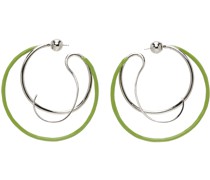Silver & Green Double Kilte Hoops