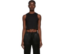 Black 'The Knit' Cropped Tank Top