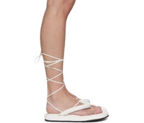White Wraparound Flip-Flops