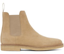 Beige Suede Chelsea Boots