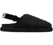 Black Quilted Namer Slippers