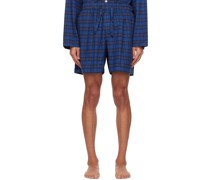 Blue Check Pyjama Shorts