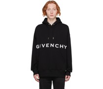 Black Embroidered Logo Hoodie