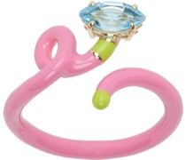 Pink & Green Baby Vine Tendril Ring